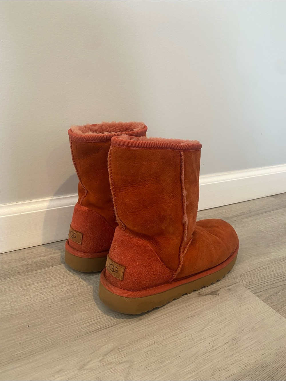 UGG Short Suede Boot in Rust Orange